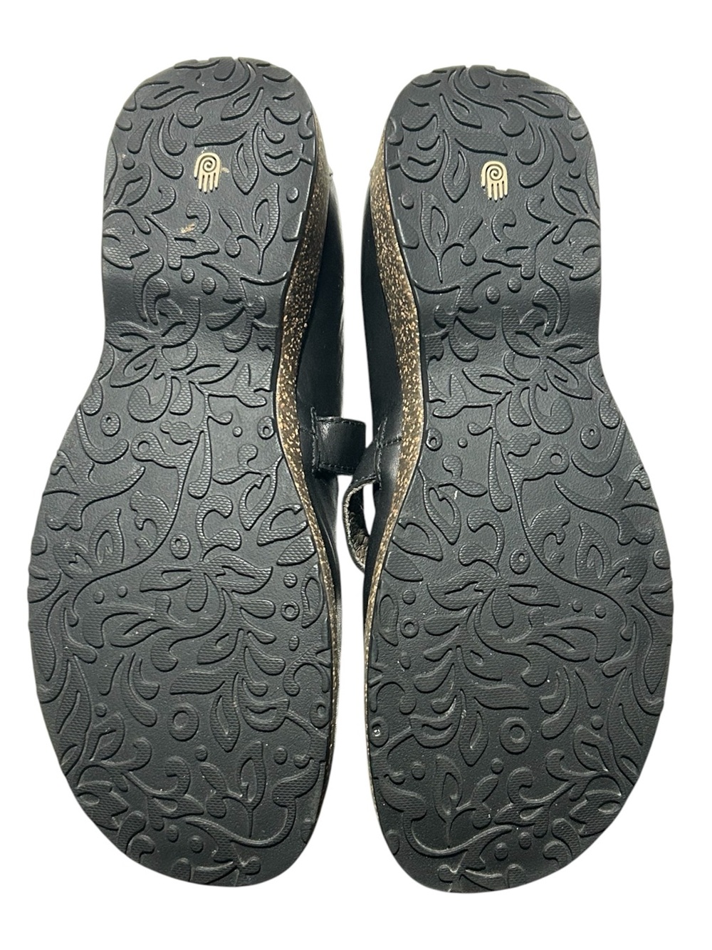 Teva Women’s Black Leather Mary Jane Shoes with Cork Wedge - SIze 8.5 Medium - Picture 3 of 7